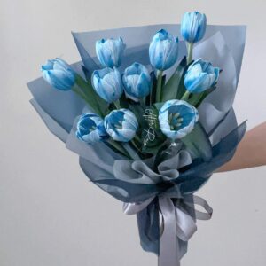 AfterRainFlorist_Cool_Blue_Tulip_Fresh_Flower_Wrapping_Hand_Bouquet_For_Him_Men_PJ_Florist_KL_Klang_Valley_Flower_Gift_Delivery_Services